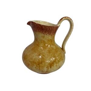 Rale Italian Pottery Pitcher Yellow Gold Rust 8 Inch